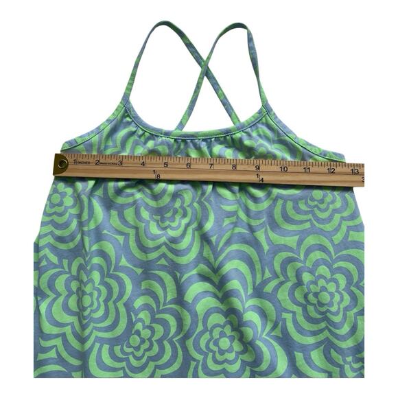 Gap Dress Girls Lg Green Criss-Cross Back Tiered Adjustable Straps Casual Floral - Picture 9 of 10